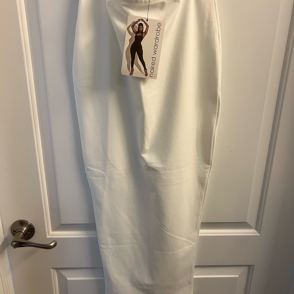 Naked Wardrobe Cream Midi Skirt